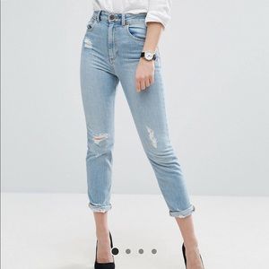 ASOS Farleigh High Waist Slim Mom 24” Jeans Denim